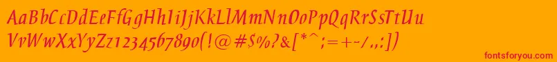 BreezeNormal Font – Red Fonts on Orange Background