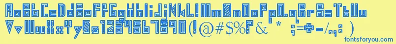 Swirl Font – Blue Fonts on Yellow Background