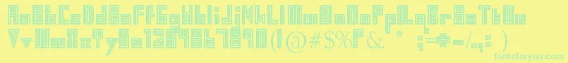 Swirl-Schriftart – Grüne Schriften auf gelbem Hintergrund