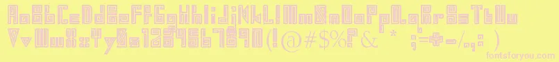 Swirl Font – Pink Fonts on Yellow Background