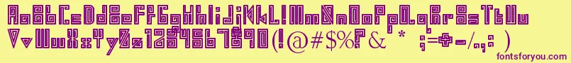 Swirl Font – Purple Fonts on Yellow Background