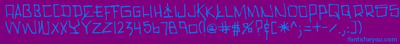 フォントCholo – 紫色の背景に青い文字