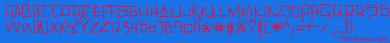 Cholo Font – Red Fonts on Blue Background