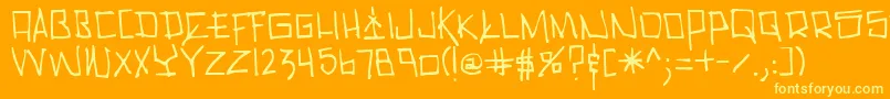 フォントCholo – オレンジの背景に黄色の文字