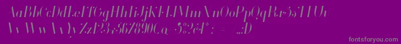 Fonte GlamorLightCondensedItalic – fontes cinzas em um fundo violeta