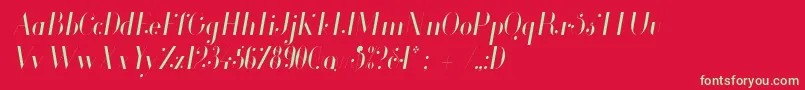 GlamorLightCondensedItalic Font – Green Fonts on Red Background
