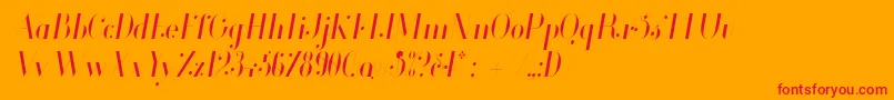 GlamorLightCondensedItalic Font – Red Fonts on Orange Background