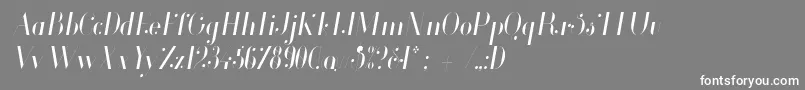 フォントGlamorLightCondensedItalic – 灰色の背景に白い文字