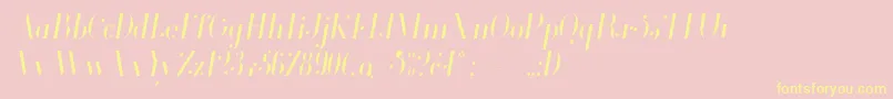 GlamorLightCondensedItalic Font – Yellow Fonts on Pink Background