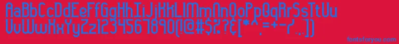 Czcionka GynericBrk – niebieskie czcionki na czerwonym tle