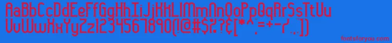 GynericBrk-fontti – punaiset fontit sinisellä taustalla