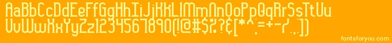 GynericBrk-Schriftart – Gelbe Schriften auf orangefarbenem Hintergrund