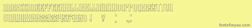 Damages3D Font – Gray Fonts on Yellow Background
