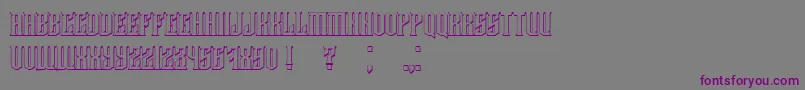 フォントDamages3D – 紫色のフォント、灰色の背景