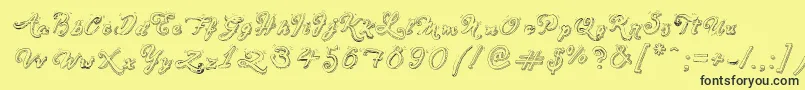 SketchHandwriting Font – Black Fonts on Yellow Background