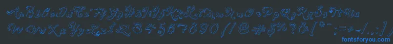 SketchHandwriting Font – Blue Fonts on Black Background