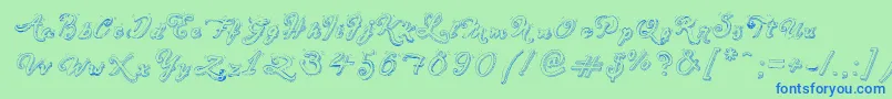Шрифт SketchHandwriting – синие шрифты на зелёном фоне