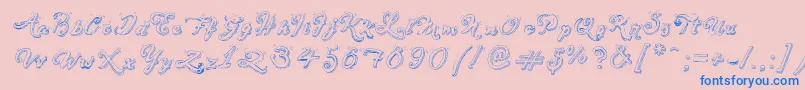 fuente SketchHandwriting – Fuentes Azules Sobre Fondo Rosa
