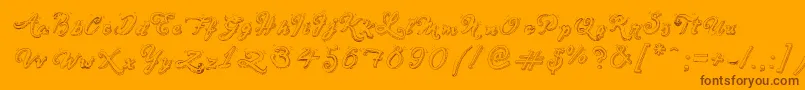 SketchHandwriting-Schriftart – Braune Schriften auf orangefarbenem Hintergrund