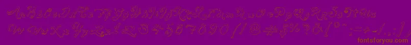 SketchHandwriting-Schriftart – Braune Schriften auf violettem Hintergrund