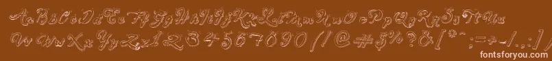 SketchHandwriting-Schriftart – Rosa Schriften auf braunem Hintergrund