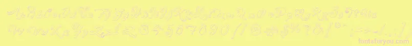 Fonte SketchHandwriting – fontes rosa em um fundo amarelo