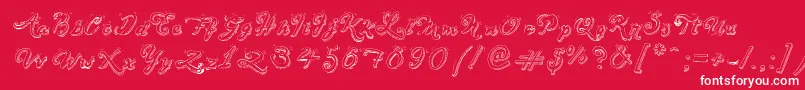 Fonte SketchHandwriting – fontes brancas em um fundo vermelho