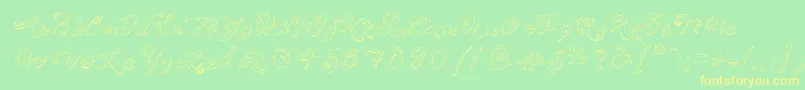 SketchHandwriting Font – Yellow Fonts on Green Background