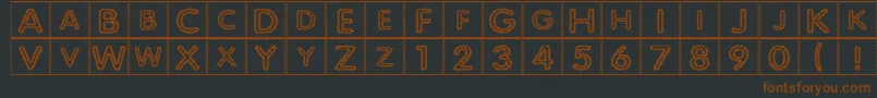 QuiltedIndian-fontti – ruskeat fontit mustalla taustalla