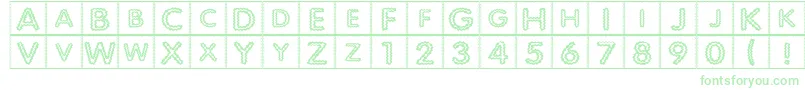 QuiltedIndian Font – Green Fonts on White Background