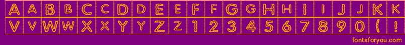 QuiltedIndian Font – Orange Fonts on Purple Background