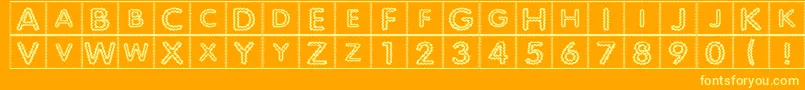 QuiltedIndian Font – Yellow Fonts on Orange Background