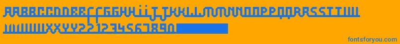 Aufal Font – Blue Fonts on Orange Background
