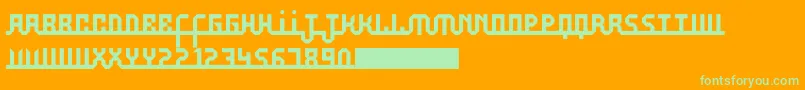 Aufal Font – Green Fonts on Orange Background