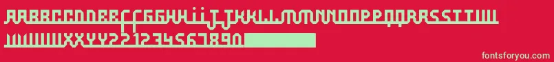 フォントAufal – 赤い背景に緑の文字