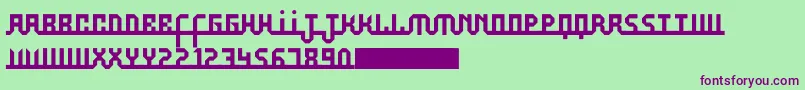 フォントAufal – 緑の背景に紫のフォント