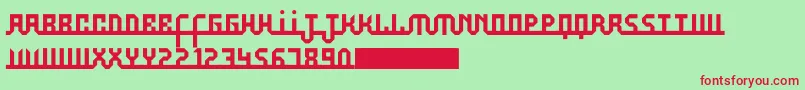 Aufal Font – Red Fonts on Green Background