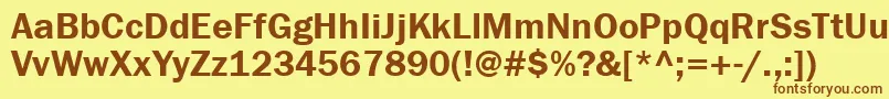 Franklingothdemibtt-fontti – ruskeat fontit keltaisella taustalla
