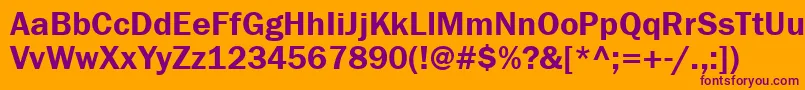 Franklingothdemibtt Font – Purple Fonts on Orange Background