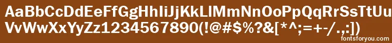 Franklingothdemibtt-fontti – valkoiset fontit ruskealla taustalla