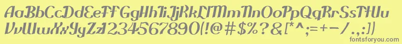 フォントCloudControlV2 – 黄色の背景に灰色の文字