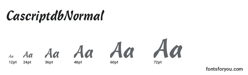 sizes of cascriptdbnormal font, cascriptdbnormal sizes
