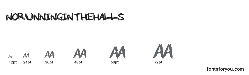 sizes of norunninginthehalls font, norunninginthehalls sizes