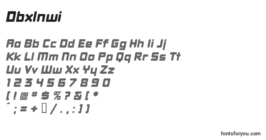 Dbxlnwi Font – alphabet, numbers, special characters
