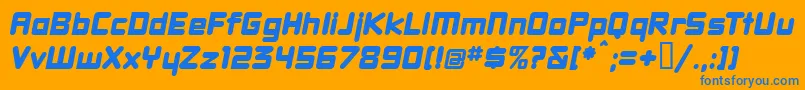 Dbxlnwi Font – Blue Fonts on Orange Background
