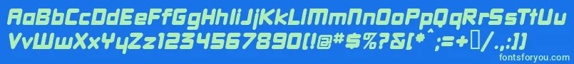 Dbxlnwi Font – Green Fonts on Blue Background