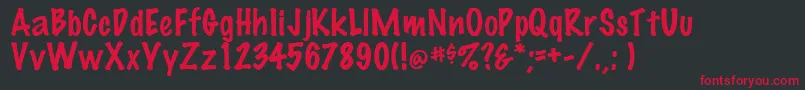 フォントFlairsskRegular – 黒い背景に赤い文字