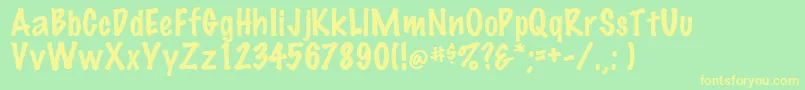FlairsskRegular Font – Yellow Fonts on Green Background