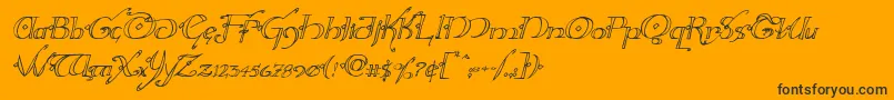 Hollyjingleital Font – Black Fonts on Orange Background