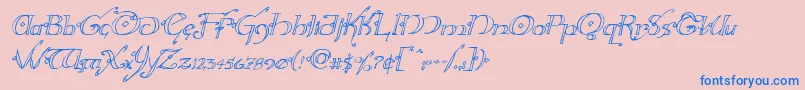 Hollyjingleital-Schriftart – Blaue Schriften auf rosa Hintergrund